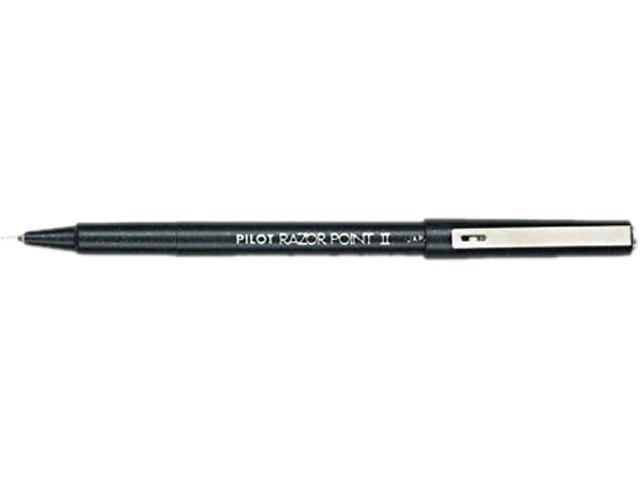 NeweggBusiness - Pilot 11009 Razor Point II Porous Point Stick Pen, Black  Ink, Ultra Fine, Dozen