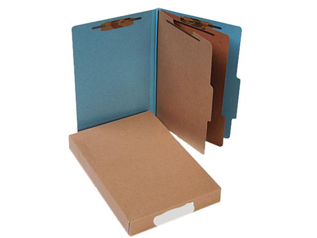 ACCO 25-Point Pressboard Classification Folders  Legal  6-Section  Sky Blue  10-Pack