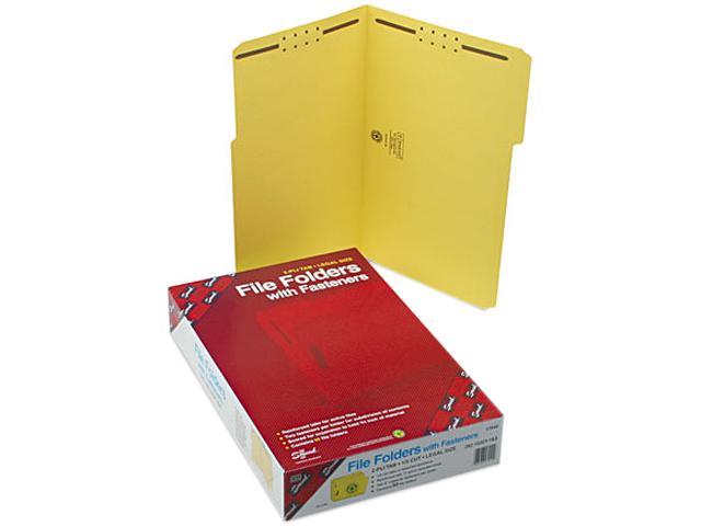 Smead Fastener File Folder, 2 Fasteners, Reinforced 1/3-Cut Tab, Legal Size, Yellow, 50 per Box (17940)