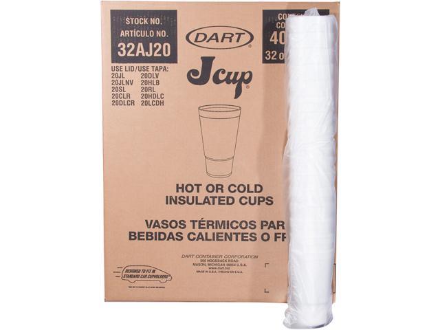 Dart 32AJ20 Foam Drink Cups 3200 oz White 16/Bag 25 Bags/Carton