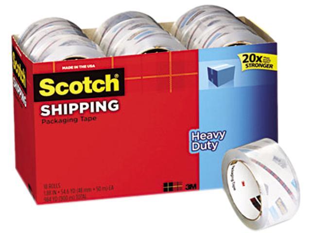 Scotch Heavy-Duty Packaging Tape with Dispenser, 3 Core, 1.88 x 54.6 yds,  Clear, 4/Pack (3850-4RD)