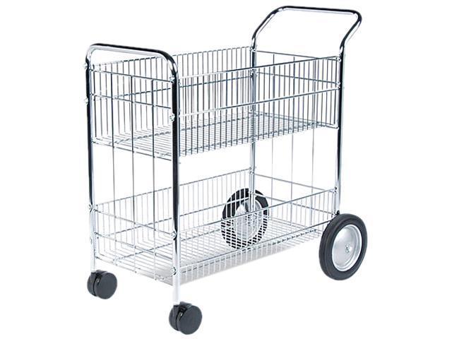 Fellowes Chrome-Plated Wire Mail Cart  200 lb capacity