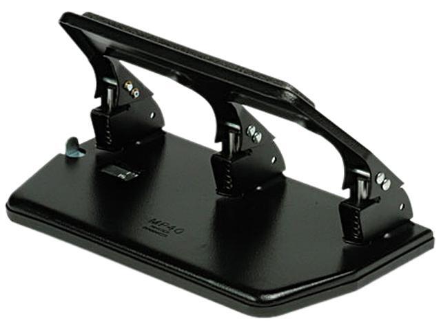 Master MP40 30-Sheet Three-Hole Punch, Padded Handle, 9/32 Diameter Hole, Black