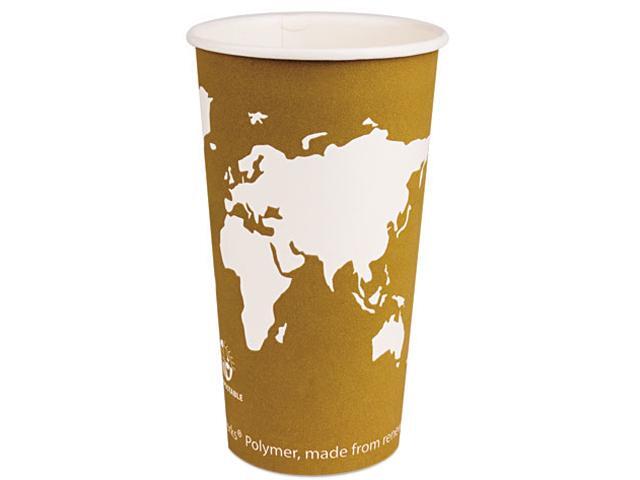 Eco-Products EP-BHC20-WA World Art Renewable Resource Compostable Hot Drink Cups 20 oz Tan 1000/Carton