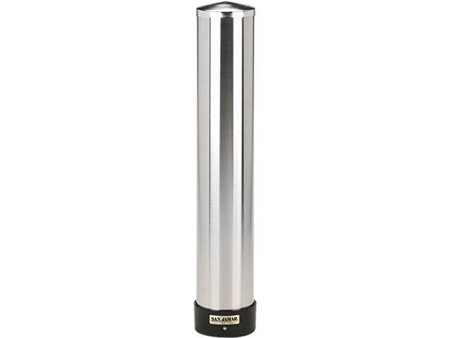 San Jamar C3400P Large Water Cup Dispenser w/Removable Cap Wall Mounted Stainless Steel