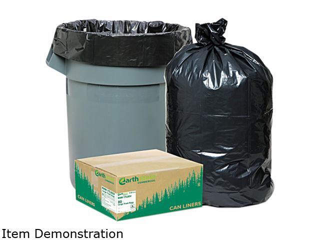 Webster RNW1TL80V Plastic Earthsense Recycled Large Trash & Yard Waste Bag 09 Mil Flat Seal 40' x 325' in Individually Folded Dispensing Bag