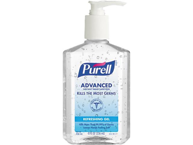 PURELL 9652-12CT Instant Hand Sanitizer 8-oz Pump Bottle 12/Carton