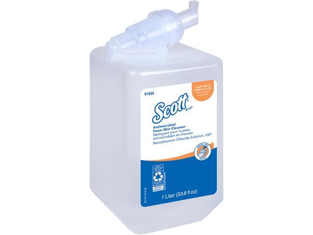 Scott Control Antimicrobial Foam Skin Cleanser 01% Benzalkonium Chloride (91554) Clear Unscented Soap 10 L 6 Packages / Case