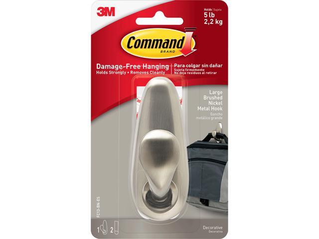 Command FC13BNES Large Forever Classic Hook Brushed Nickel
