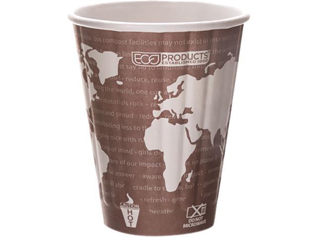 Eco-Products EP-BNHC8-WD 800 oz World Art Insulated Hot Cups - Maroon - 800/Carton