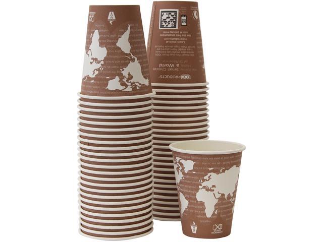 Eco-Products EP-BHC8-WAPK World Art Renewable/Compostable Hot Cups 8 oz Plum 50/Pack