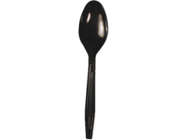 Boardwalk SPOONHWBLA Full Length Polystyrene Cutlery Teaspoon Black 1000/Carton 1 Carton