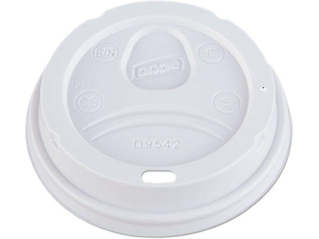 Dixie DIX D9542 White 1000 / Carton Dome Drink-Thru Lids Fits 12 oz & 16 oz Paper Hot Cups