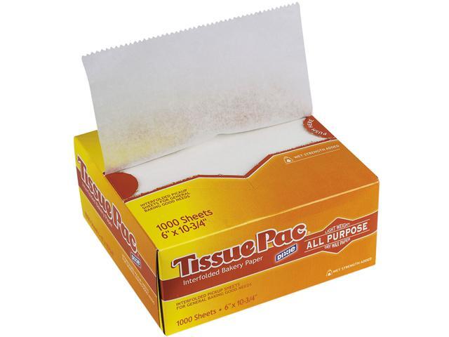 Dixie DIX T6 Tissue-Pac Lightweight Dry Waxed Interfolding Tissue 6' x 1075' White 1000 / Pack
