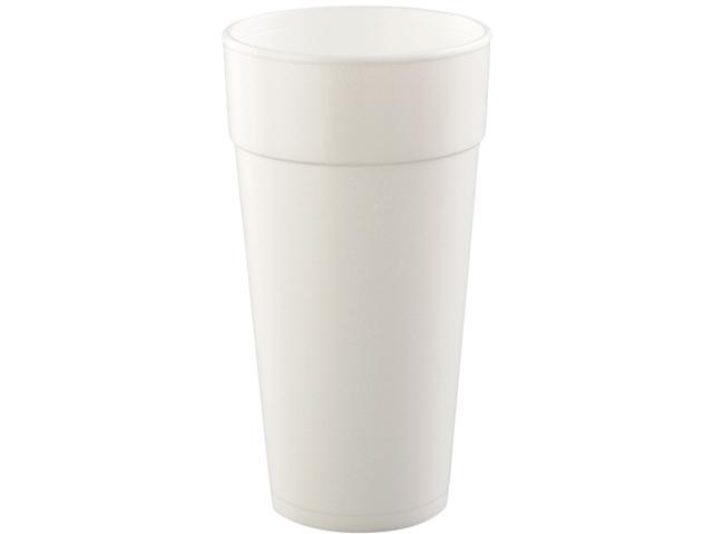Dart 24J16 Drink Foam Cups Hot/Cold 24oz White 25/Bag 20 Bags/Carton 1 Carton