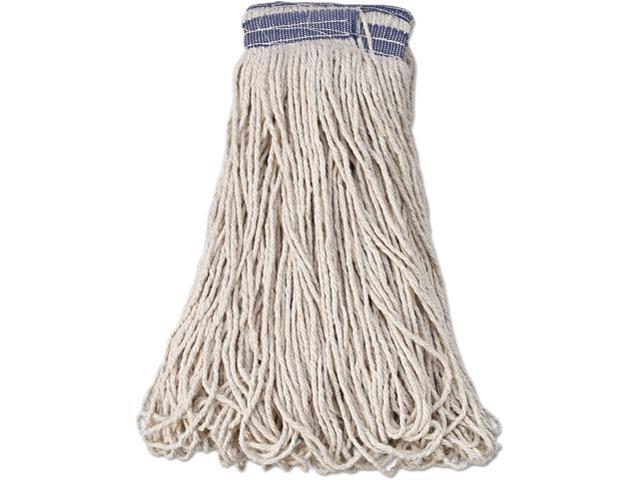 Rubbermaid Commercial RCP E139 Universal Headband Mop Heads Cotton White 32oz 1' Blue Headband