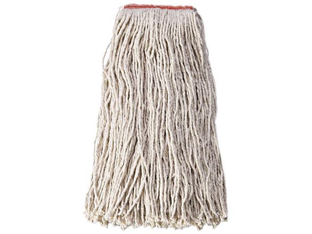 Rubbermaid Commercial RCP F518-12 WHI Cut-End Blend Mop Heads White 24 oz Cotton / Synthetic 1' Headband