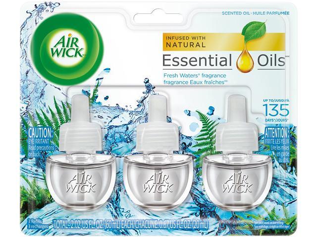 Air Wick 62338-84473 Scented Oil Refill Fresh Waters 067 oz 3/Pack 6 Packs/Carton