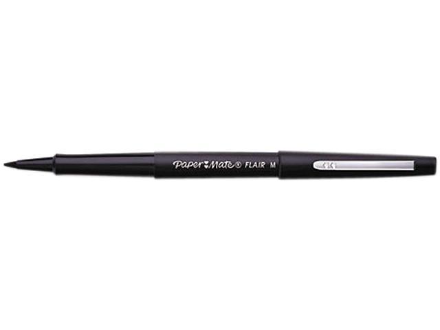 NeweggBusiness - Paper Mate PAP1921070 - Flair Felt Tip Marker Pen, Black  Ink, Medium, 36 per Box