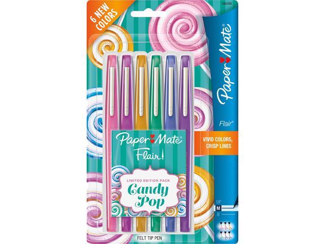 Paper Mate Flair Candy Pop Limited Edition Felt Tip Pen, 6 / Pack 