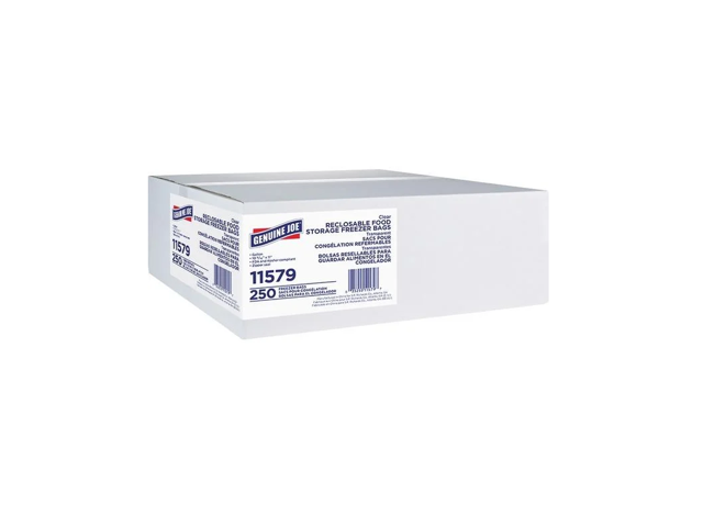 Genuine Joe Freezer Storage Bags - 1 gal Capacity - 2.70 mil (69 Micron) Thickness - Zipper Closure - Clear - 6/Carton - 250 Per Box - Beef, Poultry, Vegetables, Seafood, Food Genuine Joe Freezer Storage Bags - 1 gal Capacity - 2.70 mil (69 Micron) Thickness - Zipper Closure - Clear - 6/Carton - 250 Per Box - Beef, Poultry, Vegetables, Seafood, Food