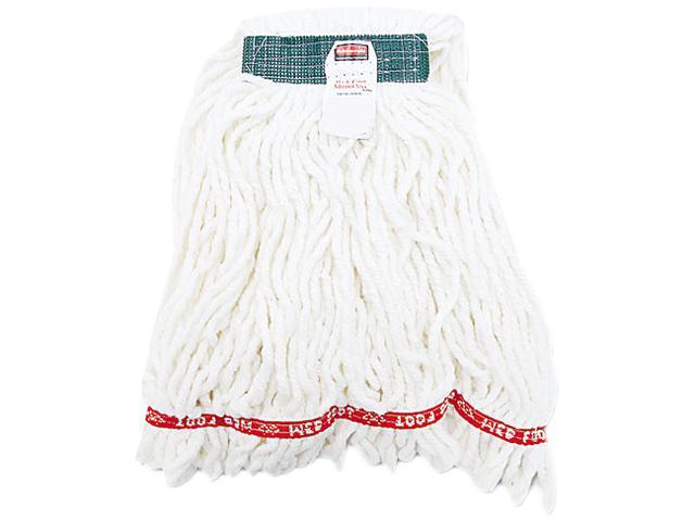 Rubbermaid Commercial A21206WHI Web Foot Shrinkless Looped-End Wet Mop Head Cotton/Synthetic Medium White