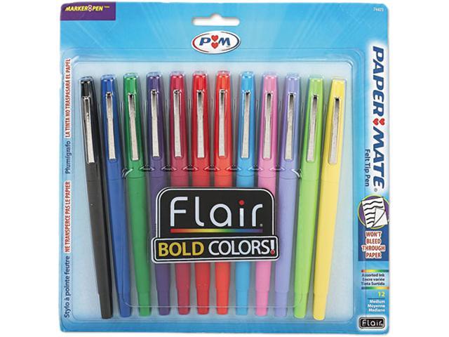 Paper Mate Flair Felt Tip Marker Pen, Assorted Ink, Medium - 48 pack