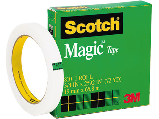 Scotch 810-72-3PK Magic Tape Refill, 3\" Core, 1\" X 72 Yds, Clear, 3/Pack (MMM810723PK