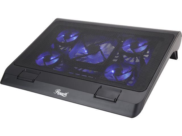 Rosewill RWNB17A 12-17 inches Blue LED light Gaming Laptop Cooler with Five Quiet Fans Adjustable Wind Speed control with 2 USB Ports