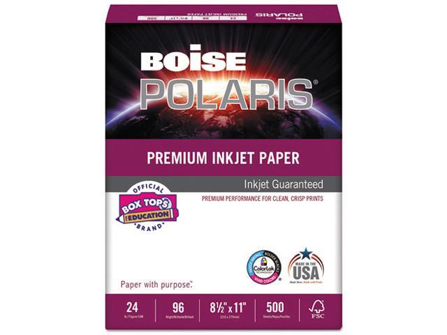 Boise PP9624 PP9624 POLARIS Premium Inkjet Paper 97 Bright 24lb 8 1/2 x 11 500 Sheets/Pack White 1 Pack