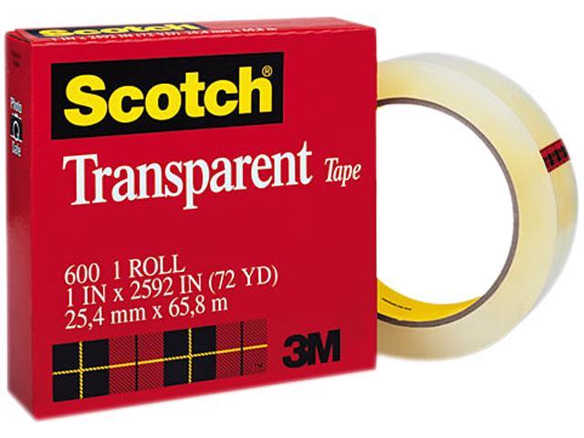 3M #600 Transparent Cellophane Tape  1  x 72 yds 12 Box 