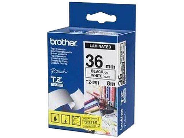 Brother Laminated Black on White Tape - TZe-261