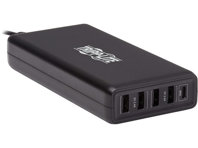 Tripp Lite U280-005-WS4C1 5-Port USB Charging Station - 4 USB-A Auto-Sensing & 1 USB-C PD 30 USB-IF Certified 110W Max