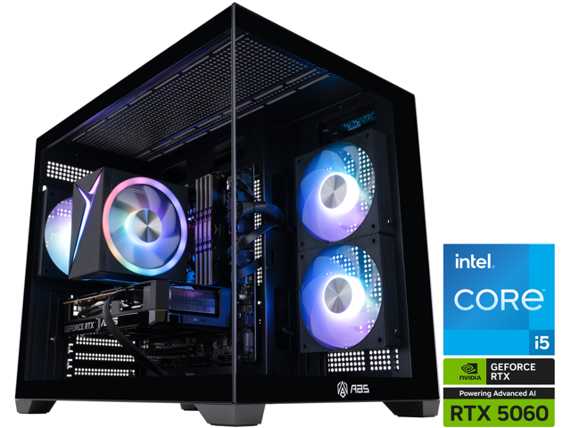 NeweggBusiness - ABS Flux II Aqua Gaming PC - Windows 11 - Intel
