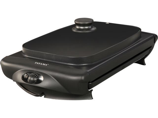Tayama TG-821 Black Electric Griddle with Glass Cover