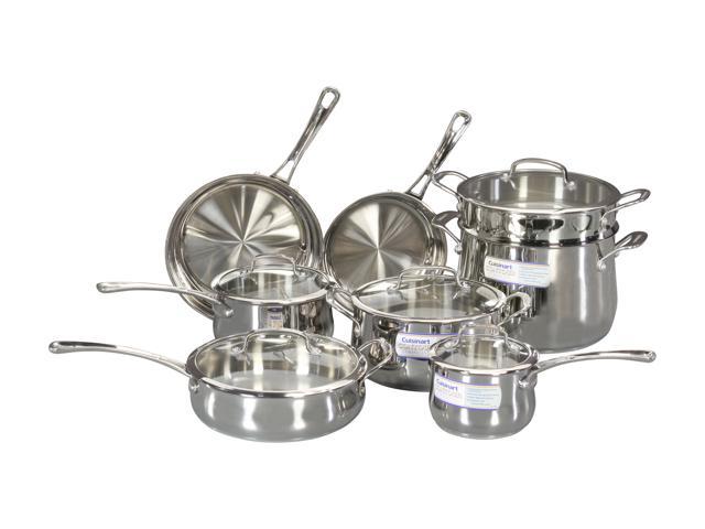 Cuisinart Contour Stainless Steel 13-pc Cookware Set 44-13 ...