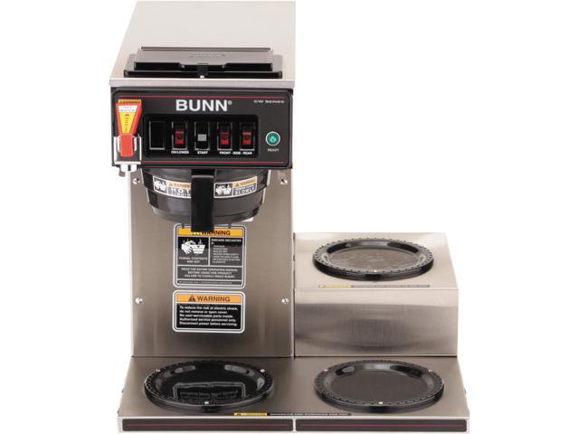 Stainless Steel CWTF-3 Three Burner Automatic Coffee Brewer - Black