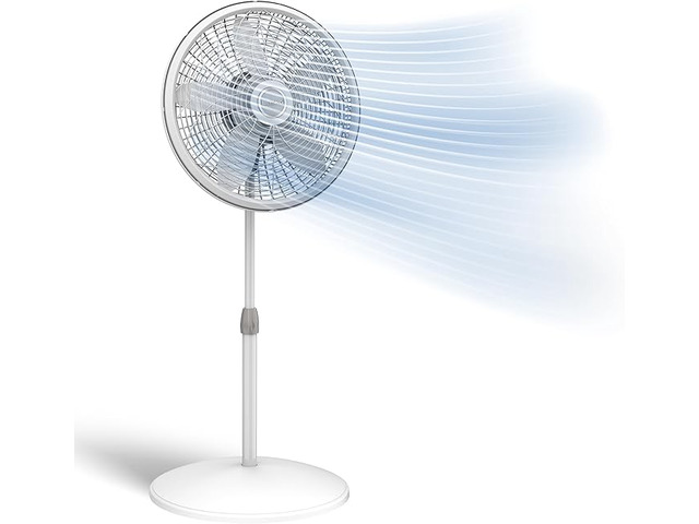 Lasko Box Fan – 20 Inch Portable Floor Fan, 3 Speeds, Black, ETL Listed For Indoor Use