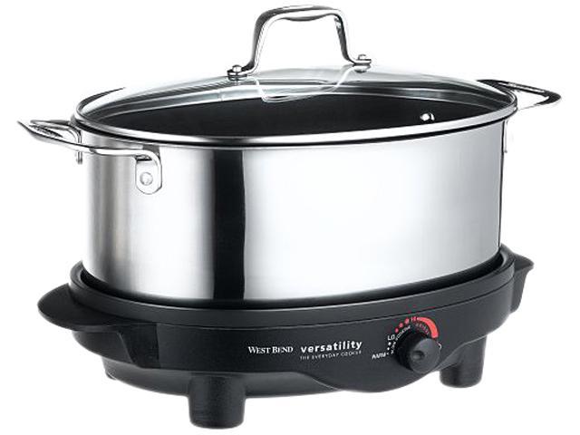 NeweggBusiness - West Bend 84866 Stainless Steel 6 Qt. Versatility Slow  Cooker with glass cover