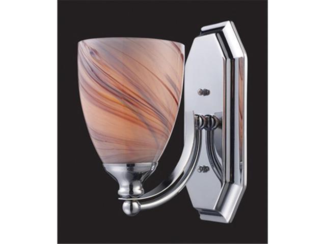 Elk Lighting Vanity 1 Light Vanity Polished Chrome and Cr ¨me Glass - 570-1C-CR