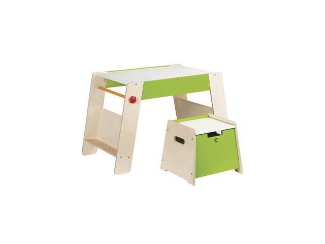 Hape Kids Wooden Play Station & Art Activity Easel Table Set with Stool E1015