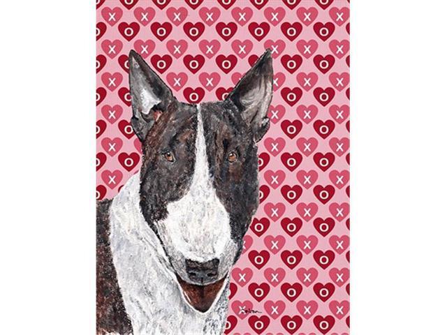 Carolines Treasures SC9561GF Bull Terrier Valentines Love Flag Garden Size
