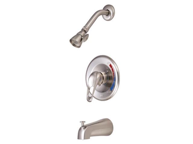 Kingston Brass GKB698 Water Saving Chatham Tub & Shower Faucet with 15GPM Showerhead and Single Loop Handle Satin Nickel