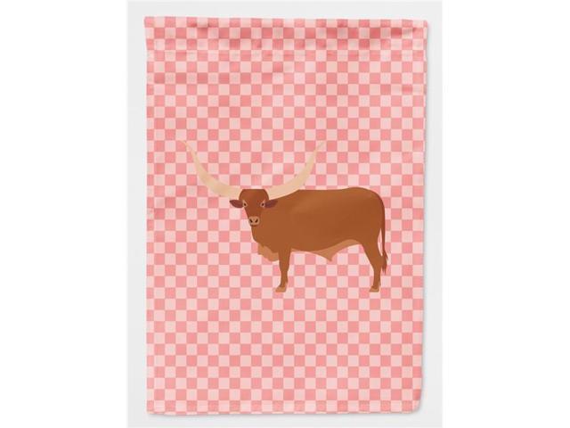 Ankole-Watusu Cow Pink Check Flag Garden Size BB7823GF