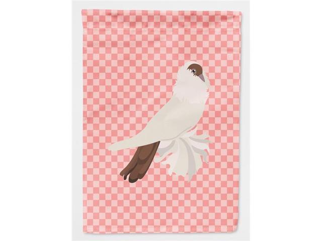 German Helmet Pigeon Pink Check Flag Garden Size BB7944GF
