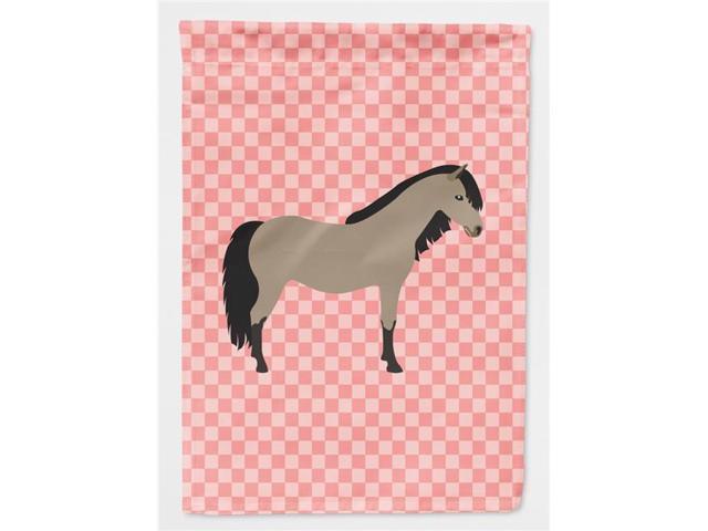 Welsh Pony Horse Pink Check Flag Garden Size BB7910GF