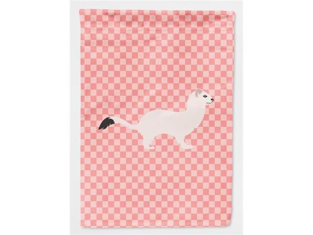 Stoat Short-tailed Weasel Pink Check Flag Garden Size BB7872GF
