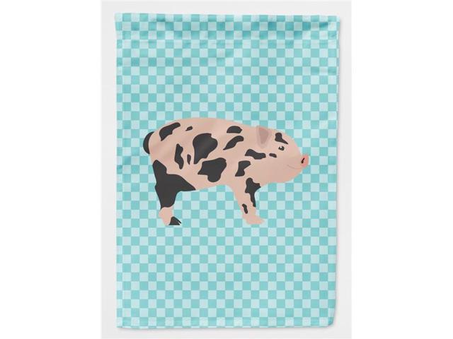 Mini Miniature Pig Blue Check Flag Garden Size BB8109GF