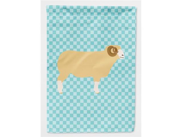 Horned Dorset Sheep Blue Check Flag Garden Size BB8154GF