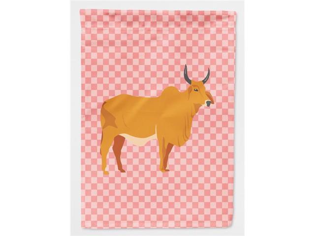 Zebu Indicine Cow Pink Check Flag Garden Size BB7825GF